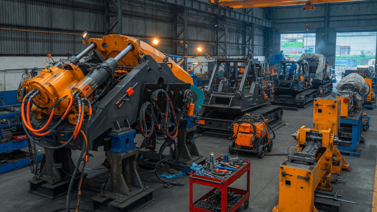 Linha de montagem de máquinas industriais